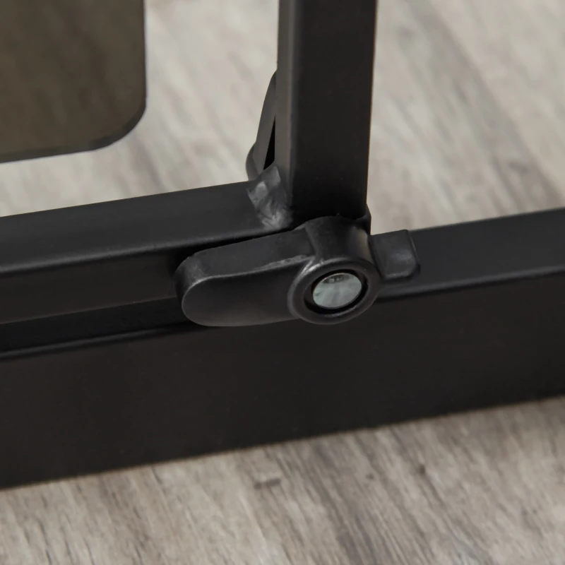 PawHut Pressure Fit Safety Gate, Dog Gate for Doorways and Staircases with Auto Closing Door Double Locking, Acrylic Panel, 74-80 cm - Black