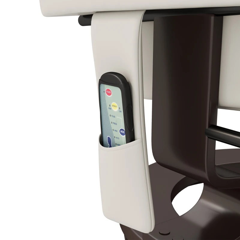 HOMCOM Relaxsessel mit Massagefunktion und Fußhocker, Liegesessel, Kunstleder, 79 x 82 x 101 cm, Cremeweiß(m-9)