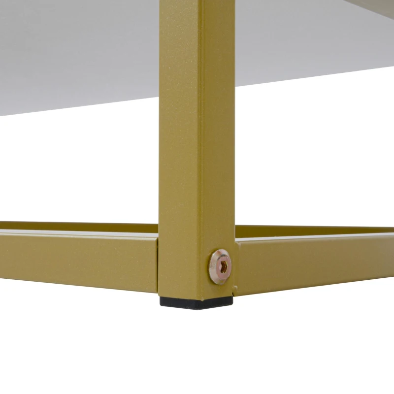 4‑Door Modern TV Cabinet with Semi‑Circular Handles and Soft‑Close Hinges, Media Cabinet with Metal Legs, 180L x 40W x 40.5H cm, White