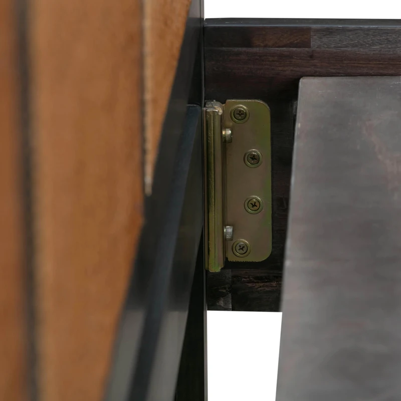 Sierra Noir Super King Bed Frame with Support Slats Included, Bed Base with Hardware, Instructions, 215L x 186.5W x 120.5H cm, Black Brown