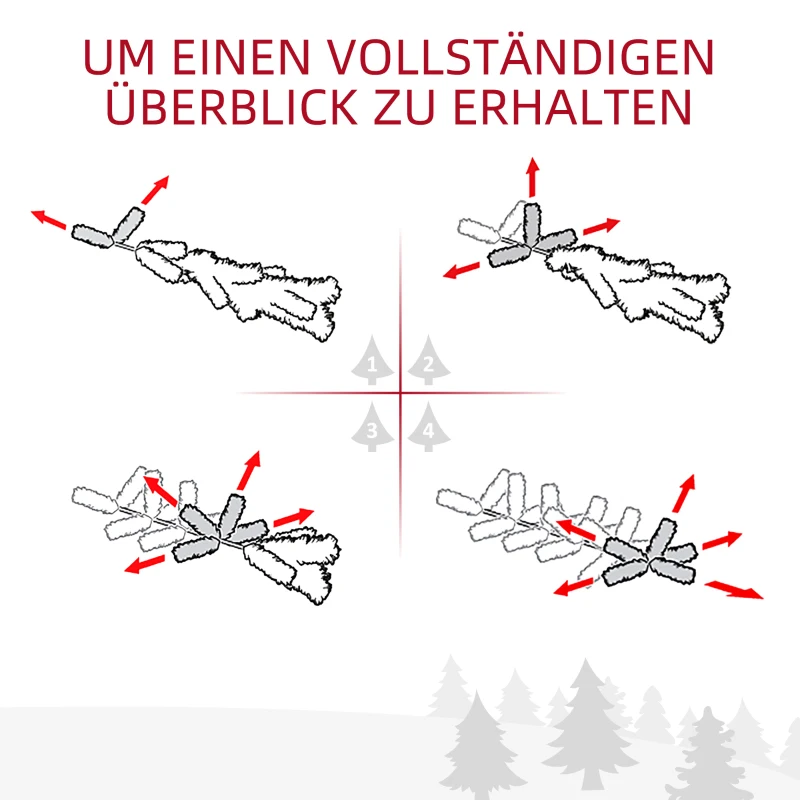HOMCOM Weihnachtskranz mit LED-Beleuchtung, roten Beeren, realistisches Aussehen, Ø60 x 10 cm, Grün