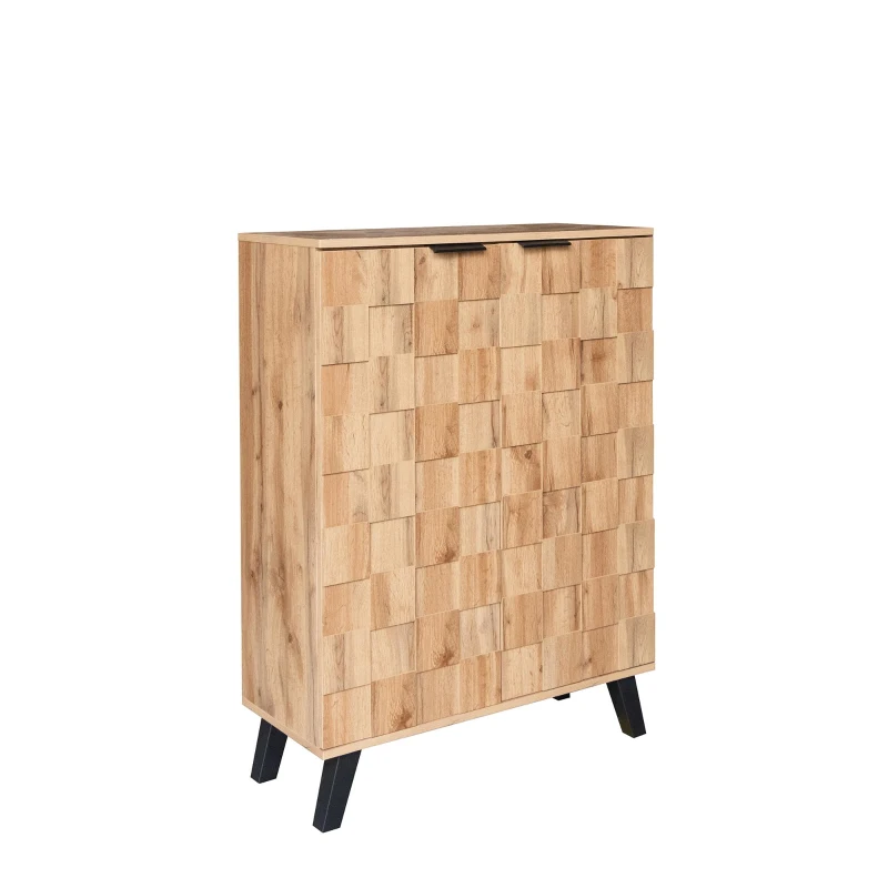 Modern Shoe Cabinet with Adjustable Shelves and Soft-Closing Hinges, Large Storage Locker for Boots and Hallway, 80L x 35W x 110H cm, Wood