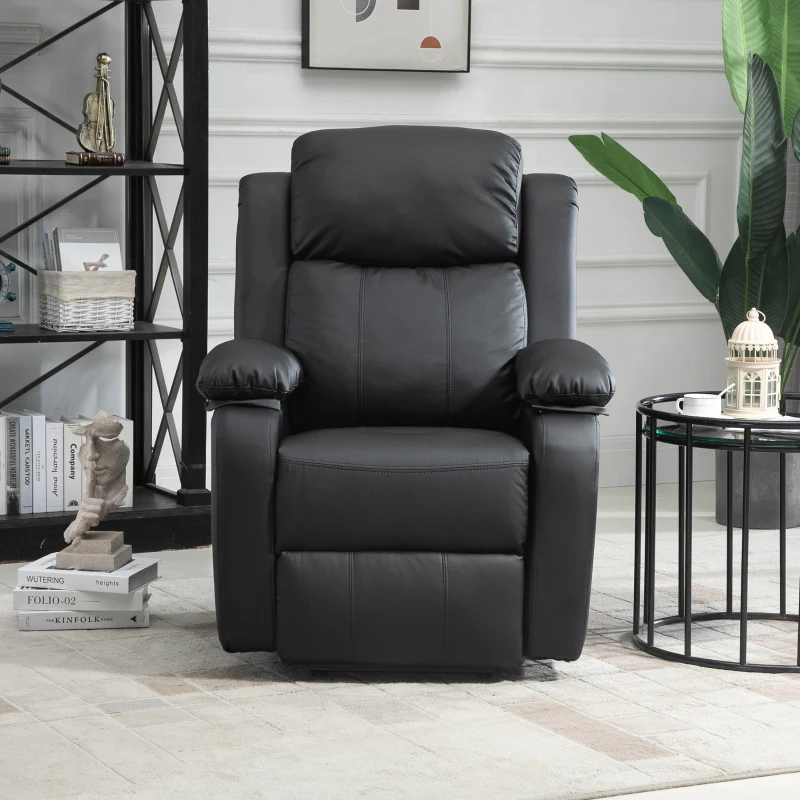 HOMCOM Electric Power Lift Recliner Chair Vibration Massage Sofa Lounge with Remote Control & Side Pocket, Black(m-8)