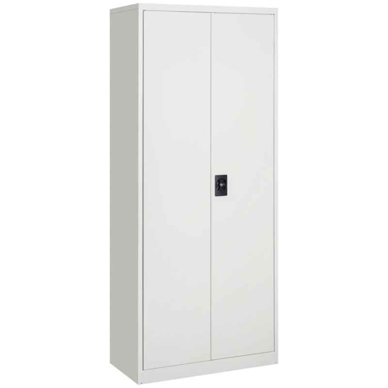 Vinsetto Cool Rolled Steel Tall Office Lockable Filing Cabinet, 2 Doors, 4 Internal Adjustable Shelves, Bookcase Cabinet Storage Unit, 80 L x 40 W x 184 cm
