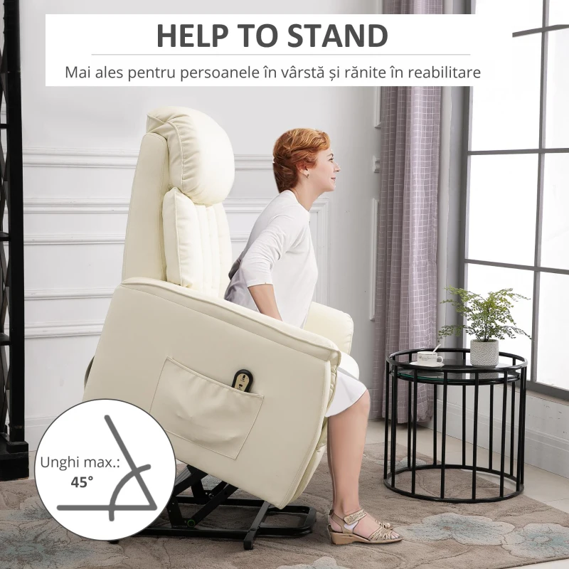 Homcom Fotoliu Relax cu Functie de Ridicare si Telecomanda