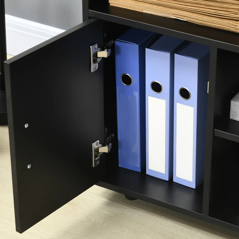 HOMCOM Mobile Porta Stampante Mobiletto con Ruote, 60x50x65.5 cm, Nero