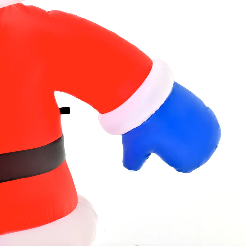 HOMCOM Pai Natal Inflável LED 2,4 m Poliéster Impermeável para Interiores e Exteriores