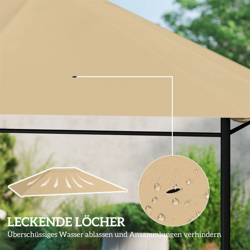 Outsunny Ersatzdach Pavillon Pavillon-Baldachin, wetterbeständig, 397 x 297 cm, Khaki