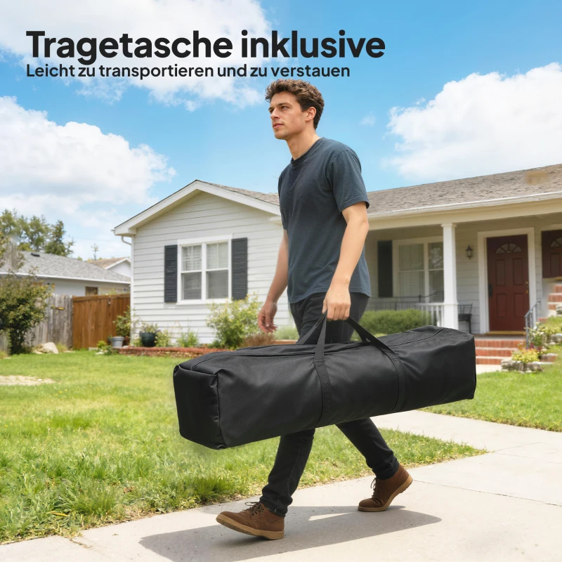 Outsunny Paviljoen 3 x3 m waterdicht in hoogte verstelbaar Pop-up vouwpaviljoen met 2 zijpanelen, UV 50+ opvouwbaar Donkerblauw