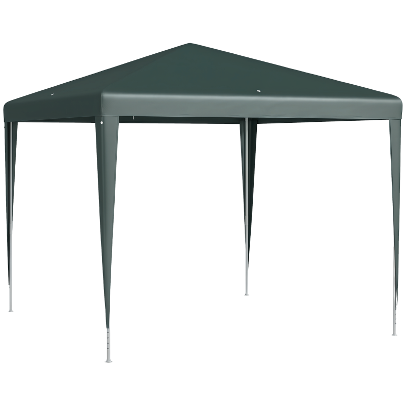 Outsunny Gazebo da Giardino e da Esterno con Viti e Corde, 2.7x2.7m, Verde Scuro