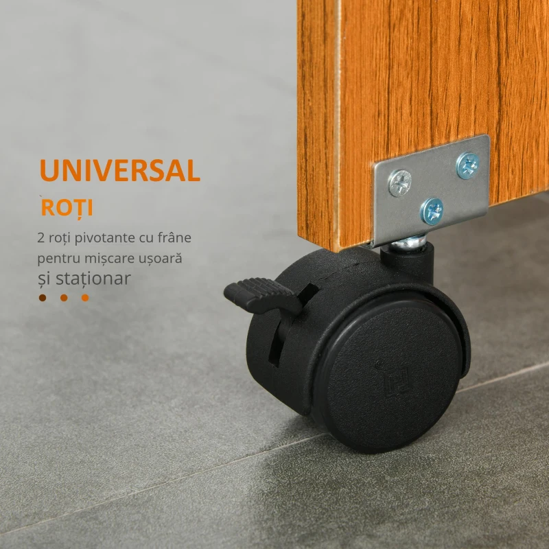 HOMCOM masa de pranz, pliabila cu roti, 120x80x73cm(m-7)