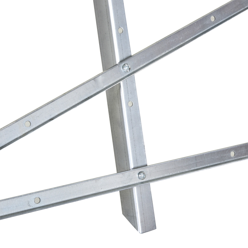 DURHAND Cavalletto Taglialegna Pieghevole e Triangolare in Metallocon Denti Seghettati, 83x83x79 cm, Argento