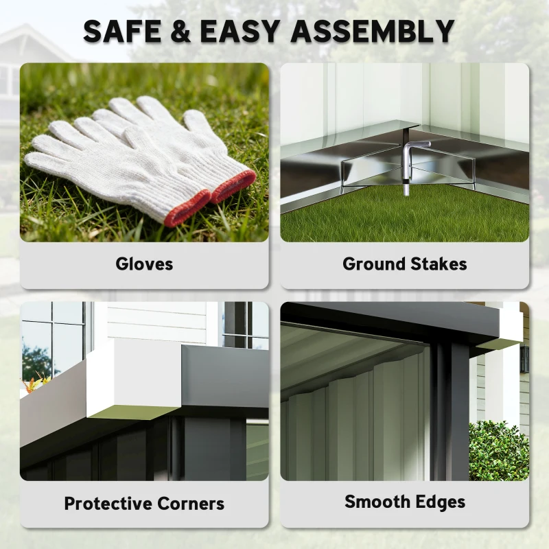 Outsunny Robotmaaiergarage staal 108 x 86 x 62,5 cm robotmaaiergarage met schuin dak beschermrand verzinkt staal