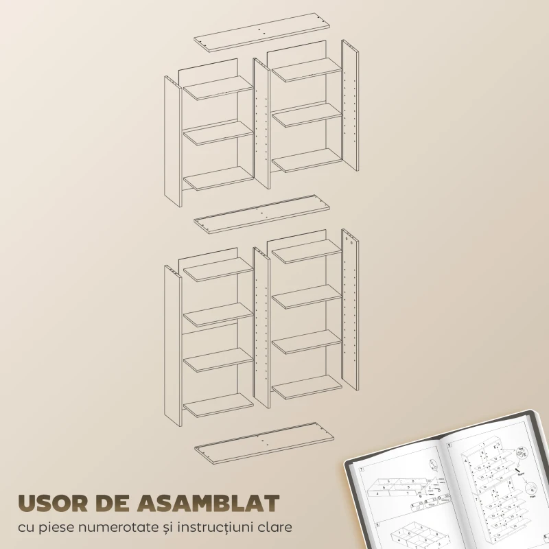 HOMCOM Unitate de depozitare pentru 640 CD-uri/360 DVD-uri/430 Blu-ray - Alb