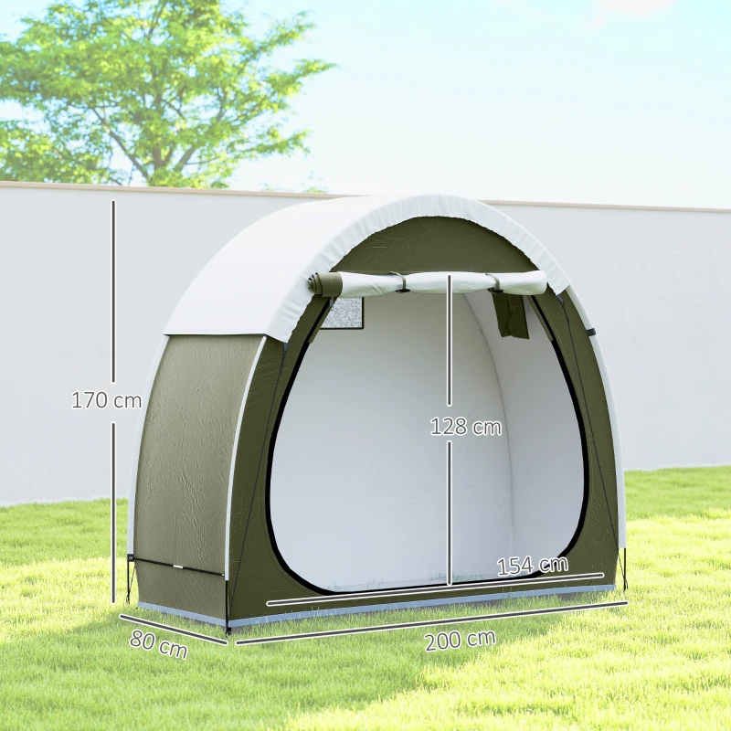 Outsunny Bike tent for 2 bikes, bike garage with ventilation, UPF50+ waterproof, 210D Oxford, 200 x 80 x 170 cm