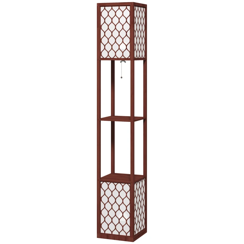 HOMCOM Duo Light Floor Shelves - Brown