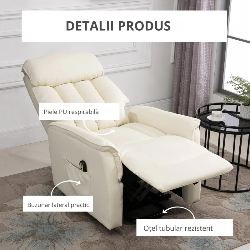 Homcom Fotoliu Relax cu Functie de Ridicare si Telecomanda
