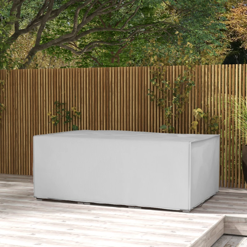 Outsunny Schutzhülle für Gartenmöbel Winterfest Wasserdicht Abdeckung Anti-UV Abdeckplane 600D Oxford 210 x 140 x 80 cm Grau