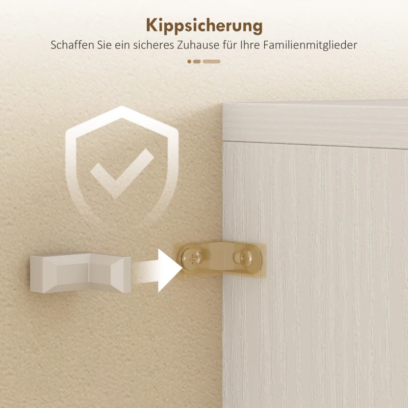 HOMCOM Küchenschrank Buffetschrank mit verstellbar Regal Schublade 2 Schrank Hochschrank mit Glastür 60 x 35 x 180 cm Weiß