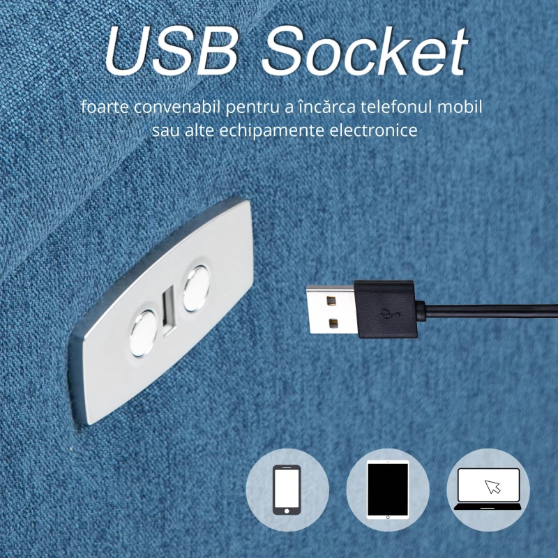 Homcom Fotoliu Relax Electric – Reclinabil cu USB & Suport Picioare