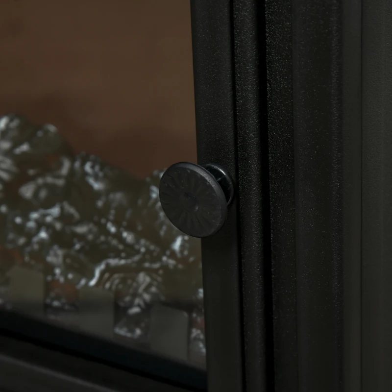 HOMCOM Șemineu Electric Portabil 1000W/2000W din ABS și Sticlă Negru