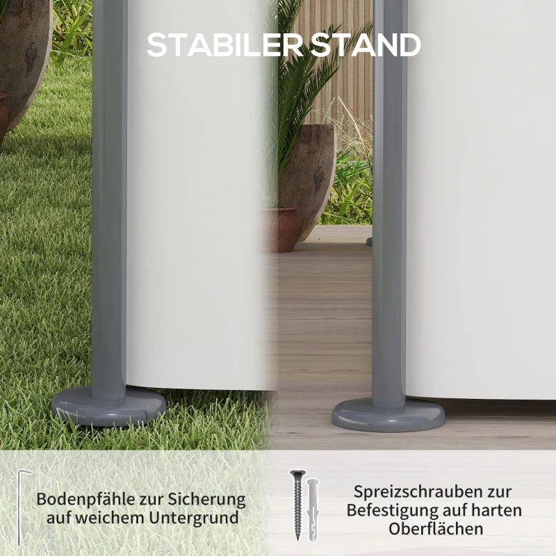 Outsunny Gartenpavillon Doppeldach, 6 Seitenteile, Wasserabweisend, Für Garten Terrasse, 4x3 m, Cremeweiß