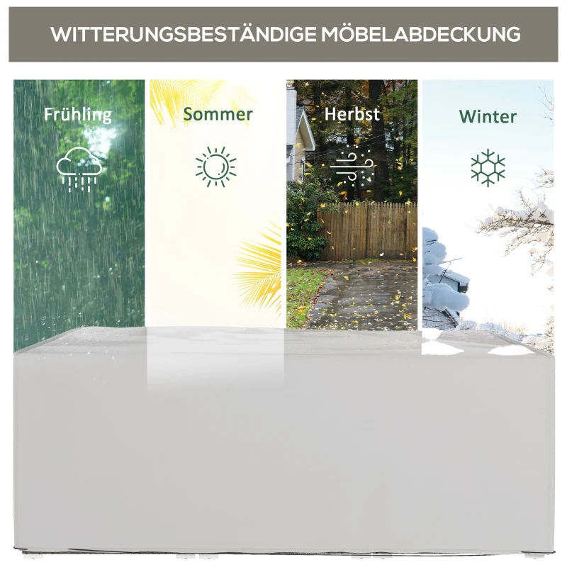 Outsunny Schutzhülle für Gartenmöbel Winterfest Wasserdicht Abdeckung Anti-UV Abdeckplane 600D Oxford 210 x 140 x 80 cm Grau