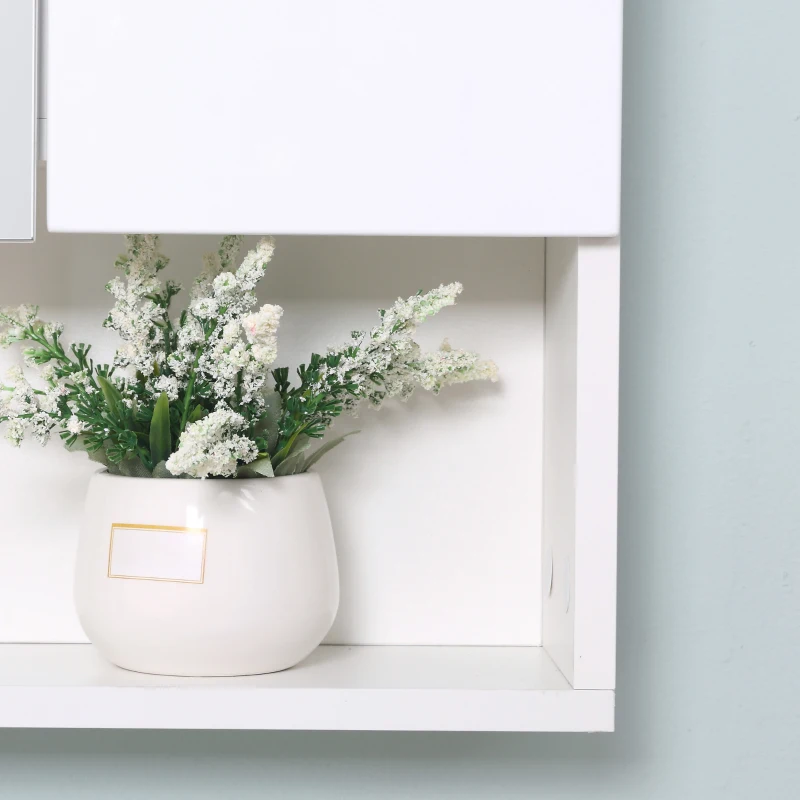 Kleankin Dulap Baie Suspendat – Cu Oglinda si Rafturi Reglabile