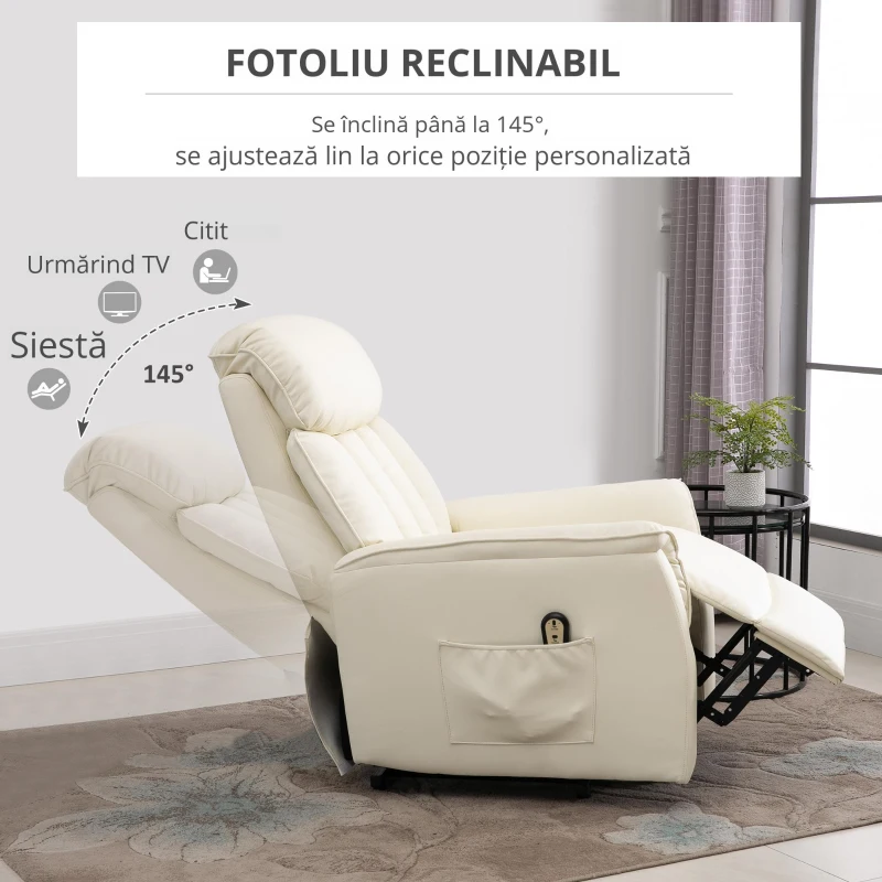 Homcom Fotoliu Relax cu Functie de Ridicare si Telecomanda
