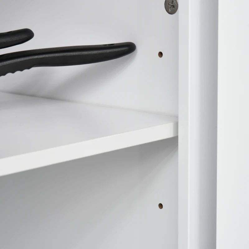 HOMCOM Modern Kitchen Cupboard, Wooden Storage Cabinet, Tableware Organizer with 2 Drawers for Living & Dining Room, White