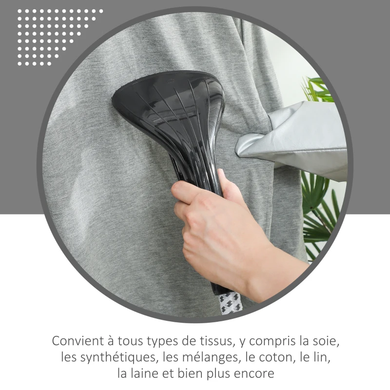 HOMCOM Défroisseur vapeur vertical défroisseur à vêtements 1,4 L 1950 W débit vapeur 32g/min tige telescopique noir