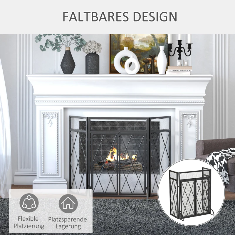 HOMCOM parawan kominkowy 120 cm x 11,5 cm x 79 cm