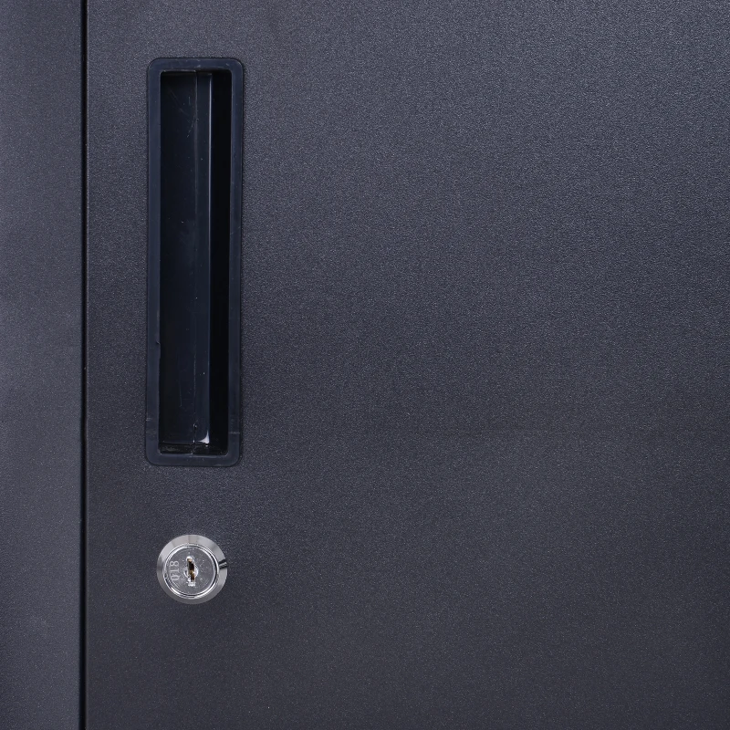 Vinsetto Armoire à casiers à 4 niveaux, casier vestiaire métallique avec 2 portes verrouillables à 2 clés, 38x46x180cm, noir