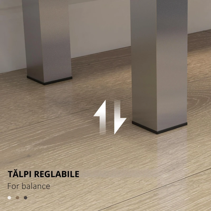 Homcom Dulap Pantofi Gri & Alb – 15–20 Perechi cu Rafturi Reglabile