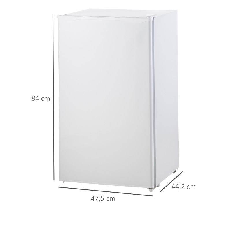 HOMCOM Mini Nevera Silenciosa 91L Clase E Frigorífico Pequeño Nevera Pequeña Bajo Encimera con Temperatura Regulable 5 Niveles