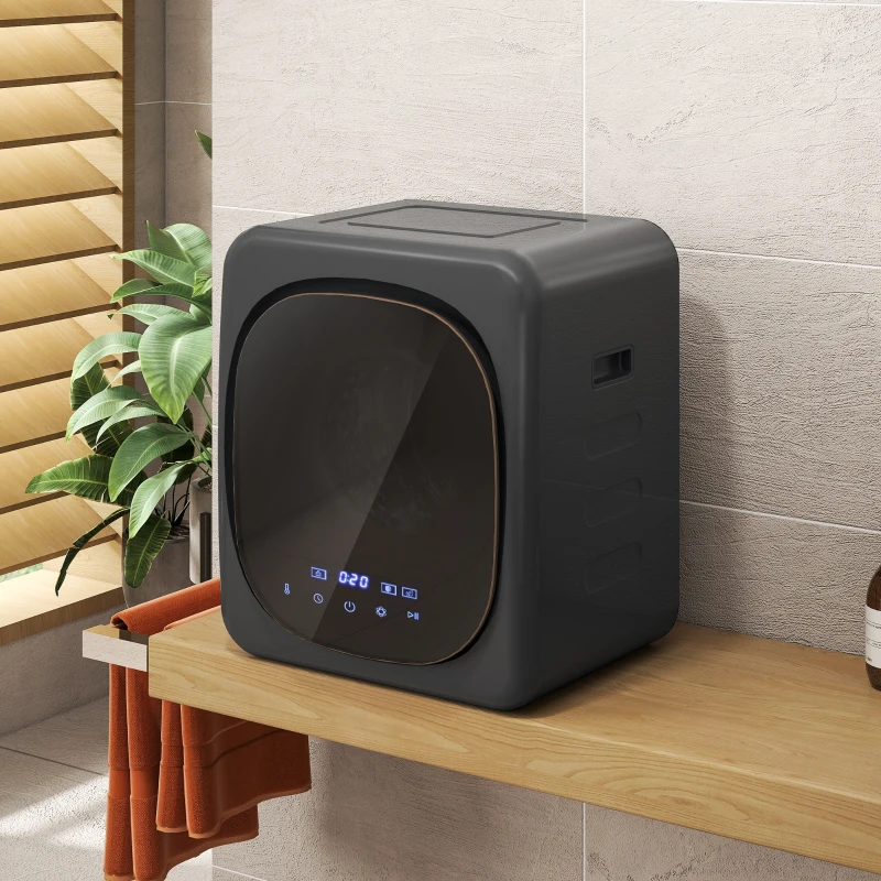 HOMCOM Secador de Roupas com desinfecção UV estilo Compacto 4 Kg de Capacidade Aço Inoxidável Cinza