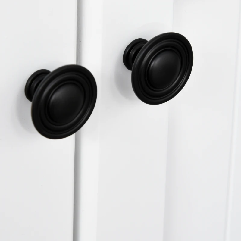 HOMCOM Modern Kitchen Cupboard, Wooden Storage Cabinet, Tableware Organizer with 2 Drawers for Living & Dining Room, White