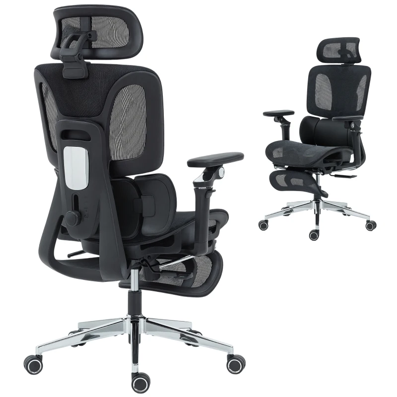 HOMCOM Ergonomic Office Chair, High Back Mesh Desk Chair, Black