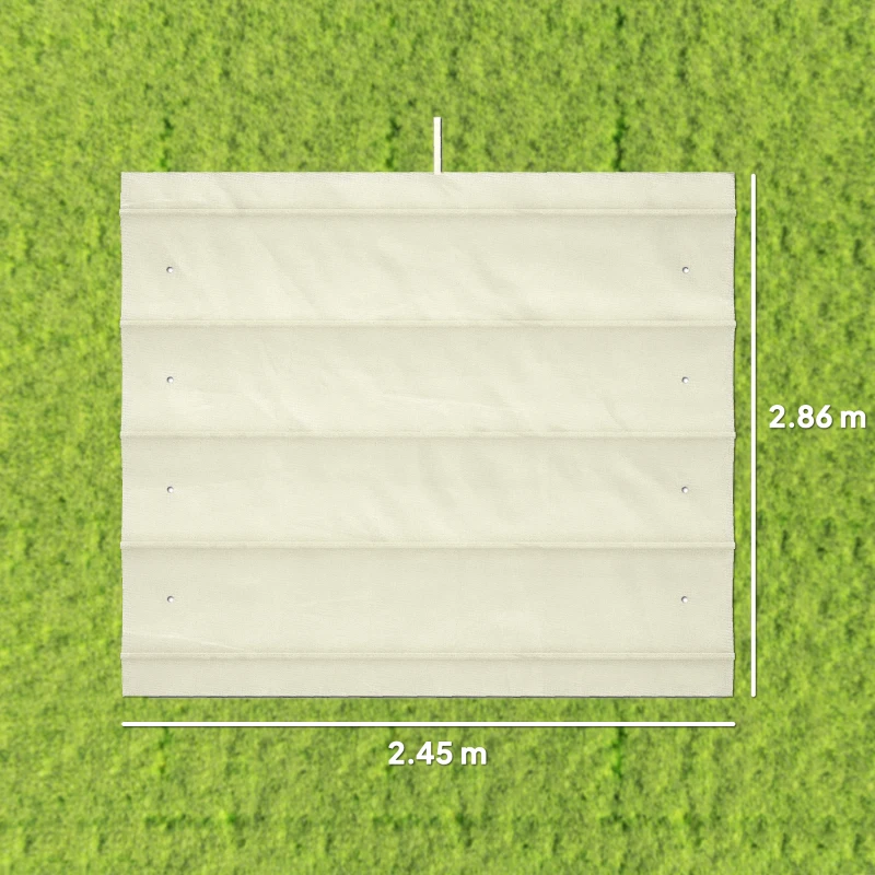 Outsunny Telo Pergola per Esterni Anti UV in Poliestere Bianco Crema con 8 Fori di Drenaggio, 286x245 cm