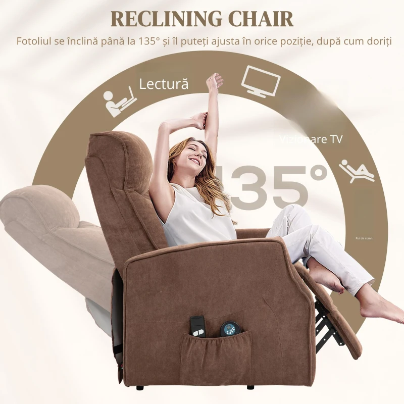 Homcom Fotoliu Electric – Masaj, Suport Picioare, Telecomenzi