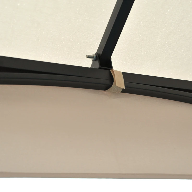 Outsunny 3 x 3(m) Garden Gazebo Patio Party Tent Shelter Outdoor Canopy Double Tier Sun Shade Metal Frame Netting, Beige