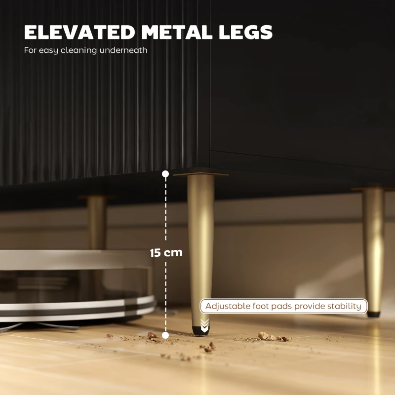 HOMCOM 2-Door Sideboard with 3 Drawers and Adjustable Shelves - Black
