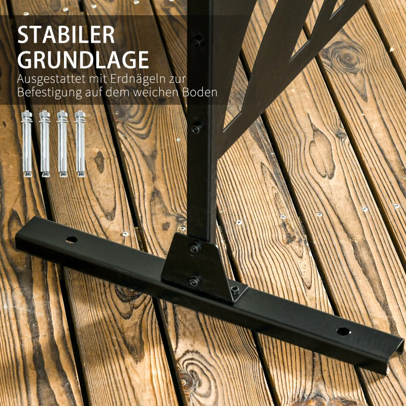 Outsunny Sichtschutzwand Sichtschutzgitter Sichtschutz für den Außenbereich, 122 cm x 45 cm x 198 cm, Schwarz