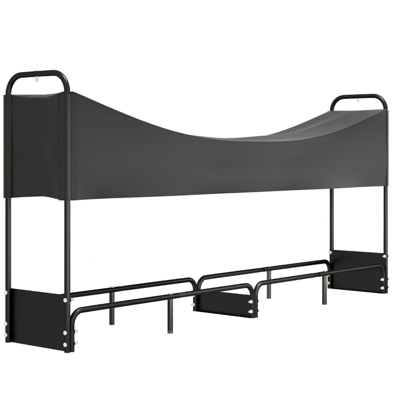 Outsunny Range bûches extérieur, abri bois de chauffage couverture imperméable 600D Oxford charge 300 kg 260 x 38 x 118 cm noir