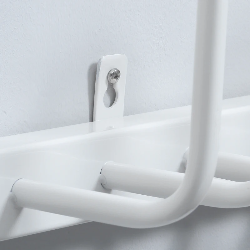 HOMCOM Schuhtrockner, elektrisch, Temperatur bis 55° C, Wandmontage, Stahl, weiß, 53 x 13 x 17cm