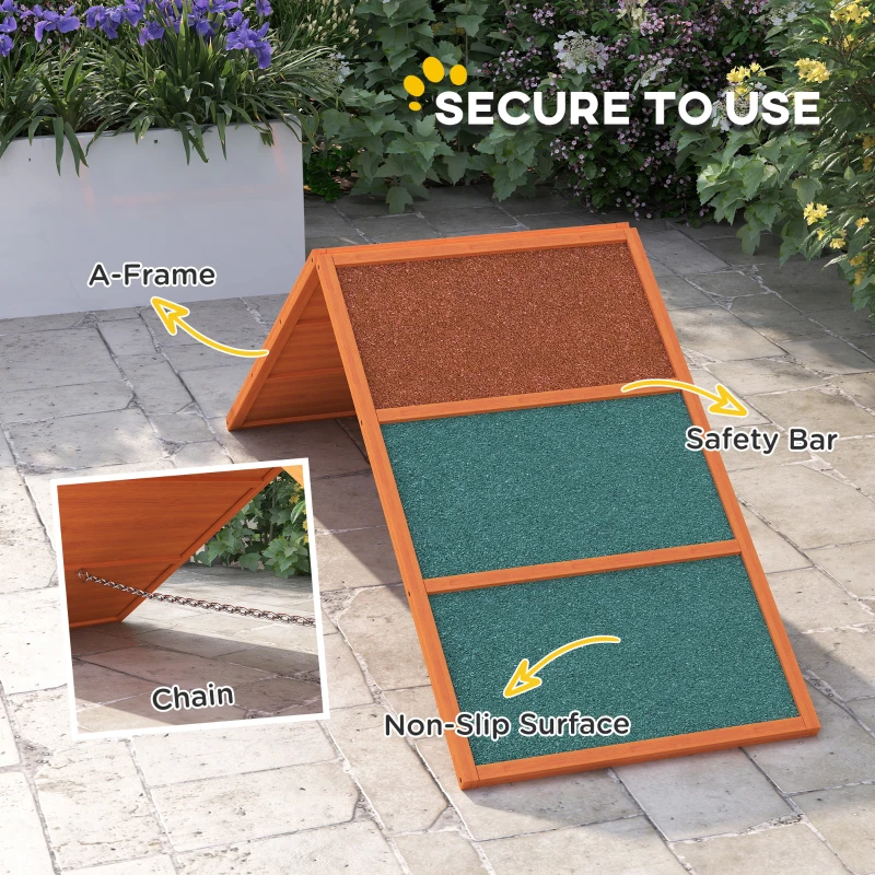PawHut Dog Agility Equipment, Dog Playground Equipment with Non-slip Surface, A-frame, Agility Ramp for All Breeds, Orange