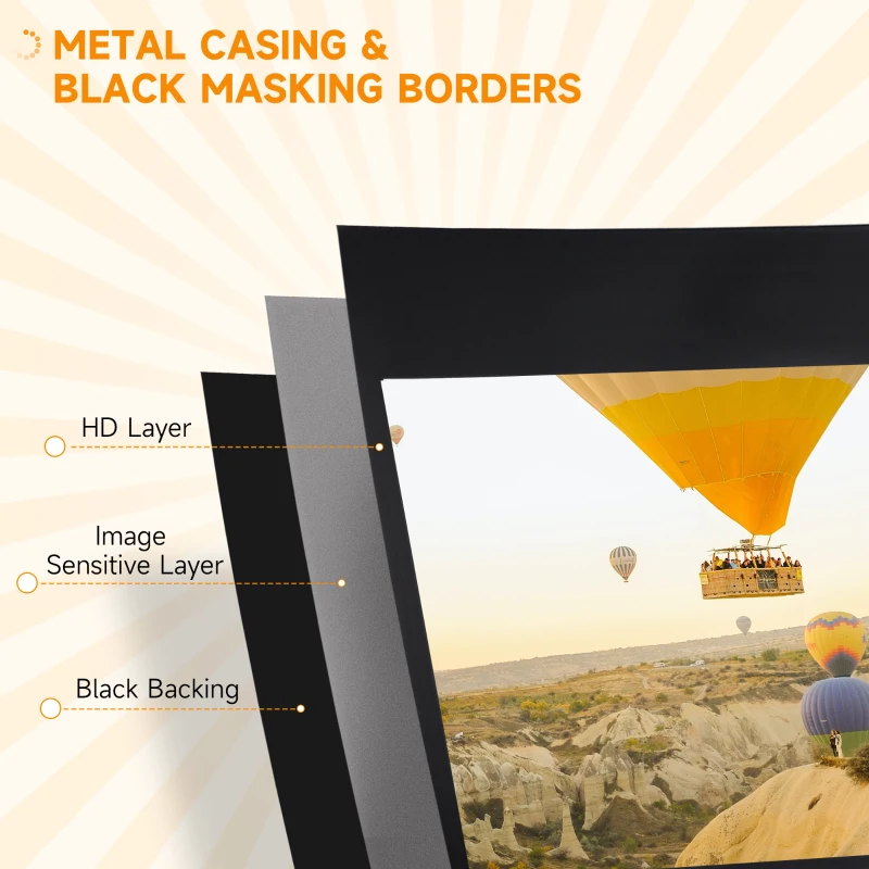 Homcom Ecran Proiectie 84” – Portabil cu Suport, 4K HD 16:9