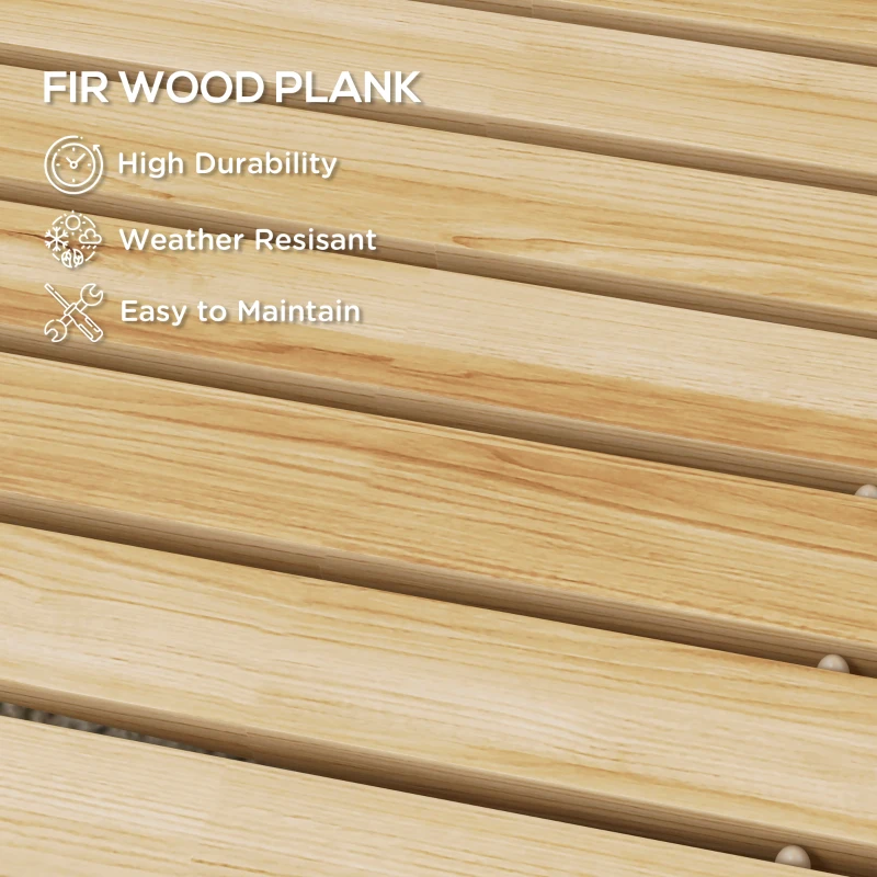 Outsunny 120 cm Ścieżka ogrodowa, Rolka Drewniany Chodnik Dekoracyjny z Drewna świerkowego, do Ogrodu, Balkonu, Natury