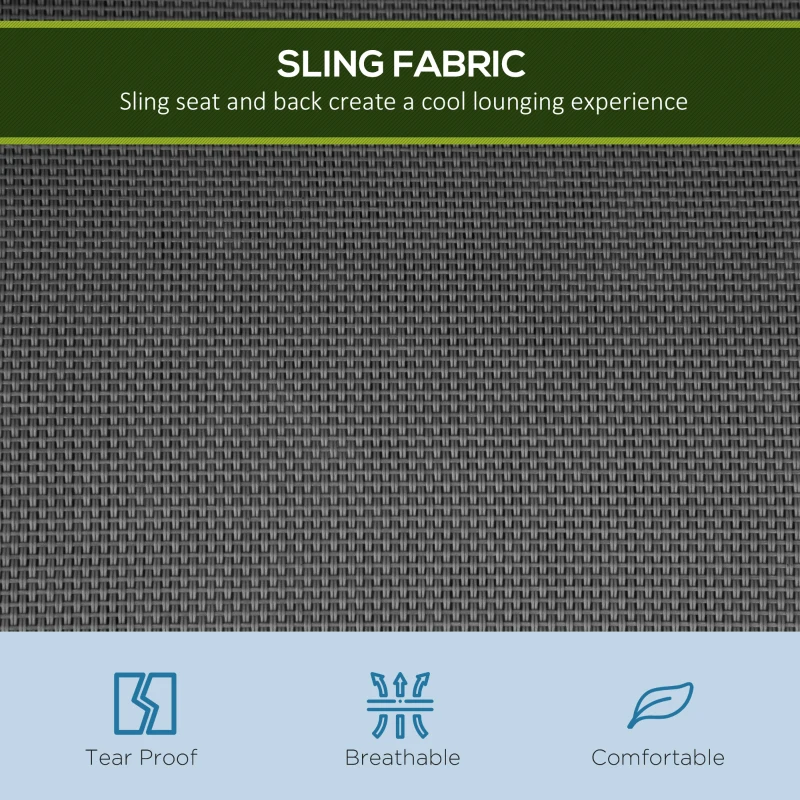 Outsunny Leagăn de grădină 3 locuri cu acoperiș parasolar reglabil și detașabil, șezut respirabil din poliester, capacitate 240 kg, 171x108x154 cm, gri închis