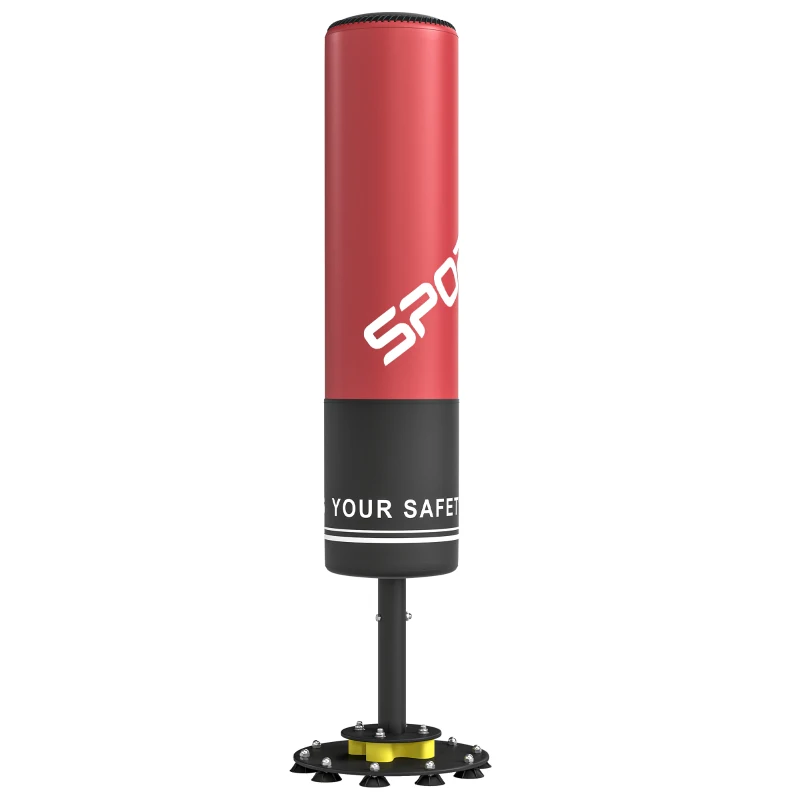 SPORTNOW Sac de frappe autoportant 135 cm, sac sur socle, 10 ventouses et amortisseur pour adultes et adolescents
